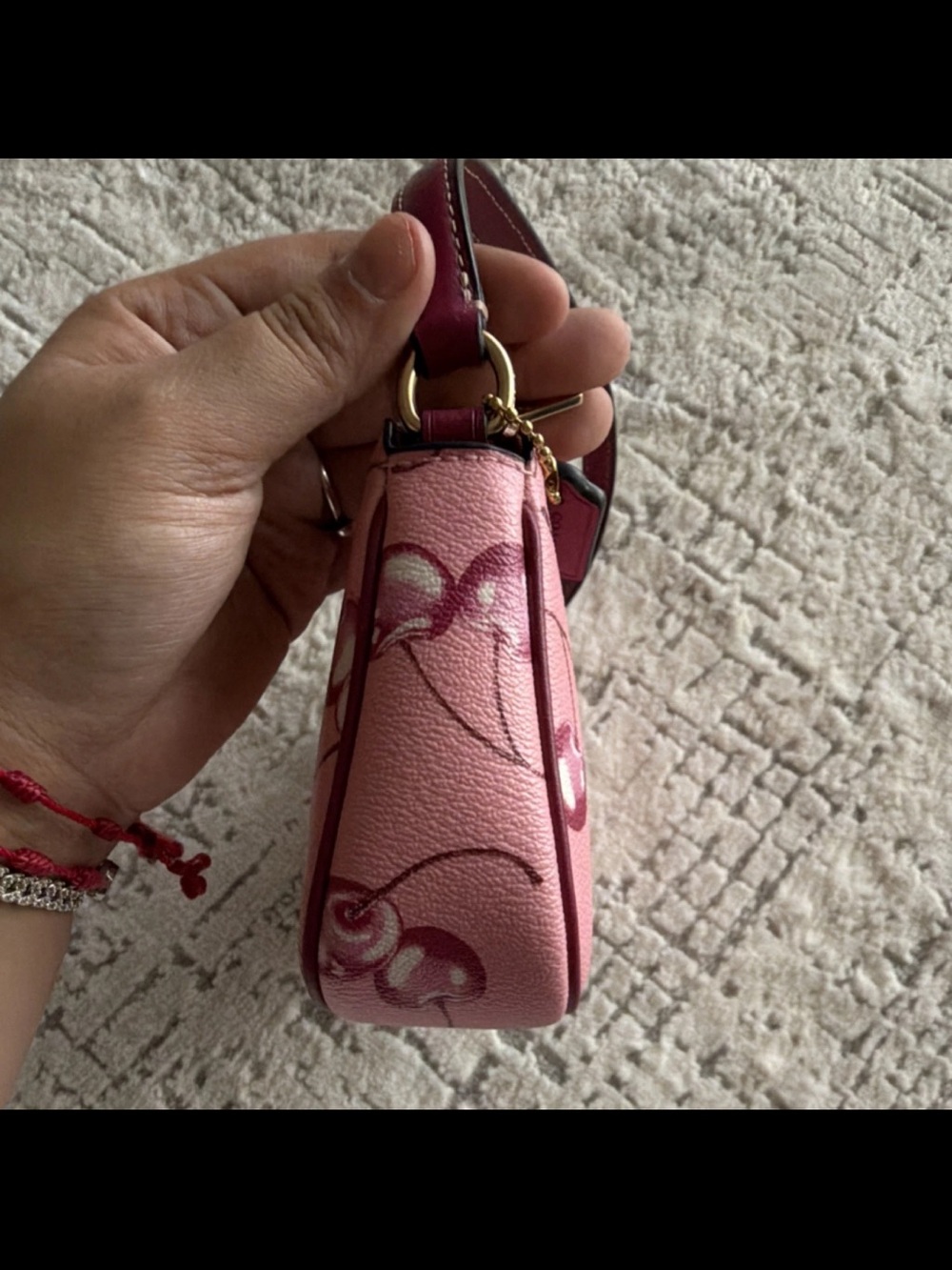 Coach Pink Cherry Mini Shoulder Bag with Gold Hardware - Picture 9 of 11